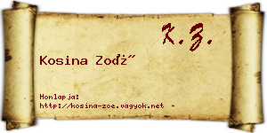 Kosina Zoé névjegykártya
